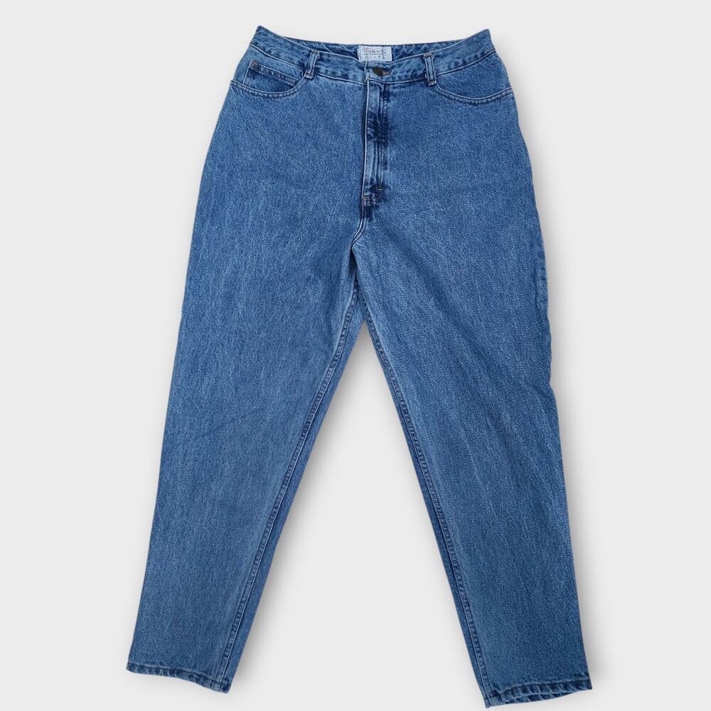 Talbots Jeans Women's 14P Blue Denim Wide Hip Tapered Mom Jean VTG USA Made 80s